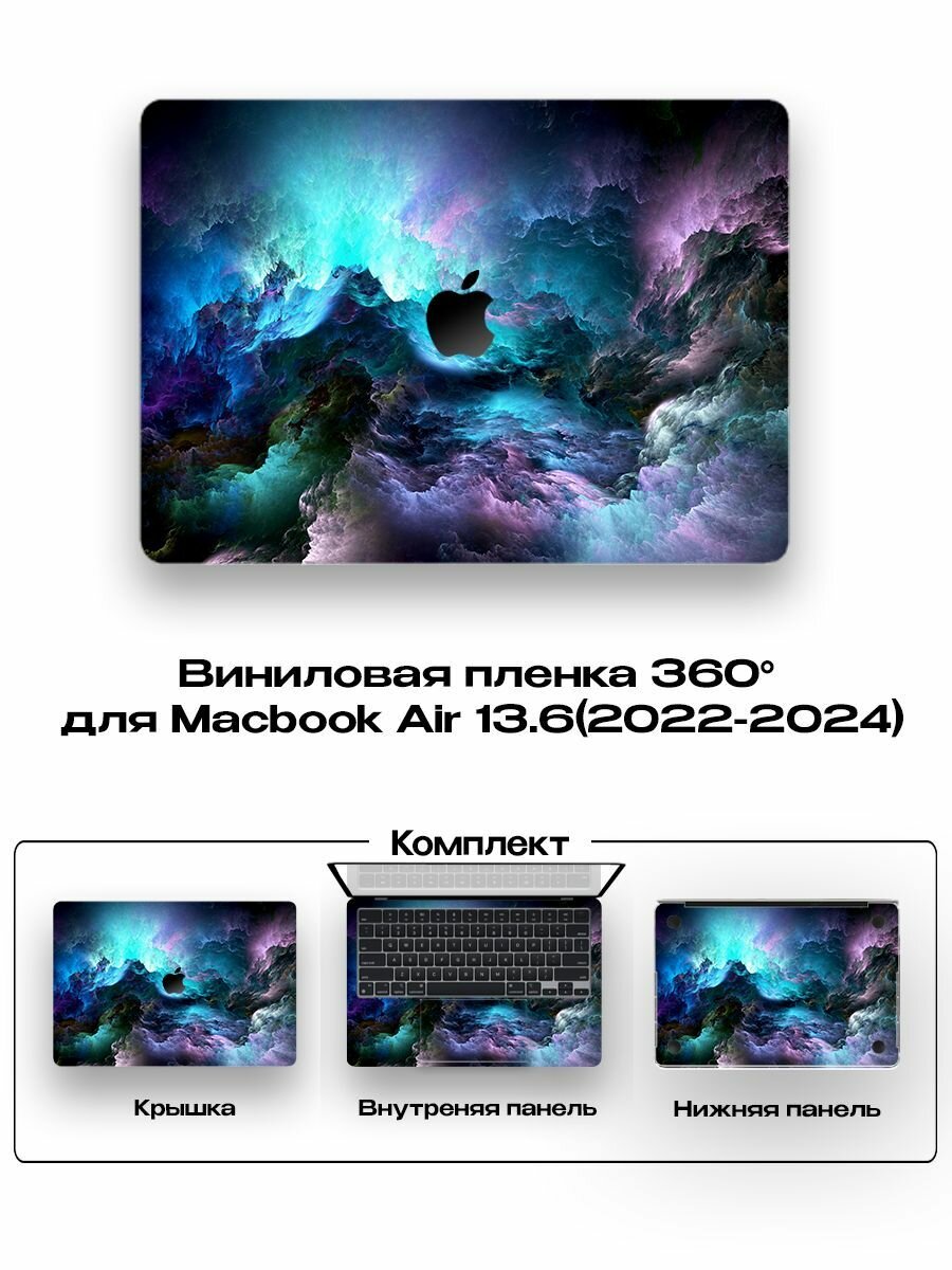 Защитное покрытие для Macbook Air 13.6 2022 - 2024года/ Самоклеющаяся наклейка на ноутбук