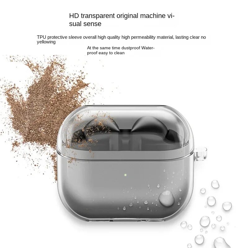 Чехол для наушников Samsung Galaxy Buds3 Pro/Buds3 TMOWUK прозрачный, with a hook, Galaxy Buds3 Pro — фото 1