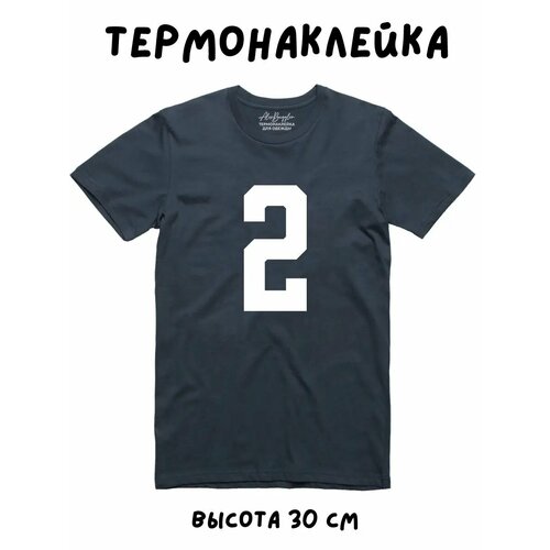 Термонаклейка для одежды спортивная цифра 2