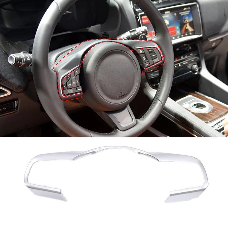 Рамка ABS Chrome чехол рулевого колеса автомобиля Trim для Jaguar XF XFL F-Pace F-TYPE 2016 2017 2018 2019 автомобильные аксессуары для интерьера, A-Silver