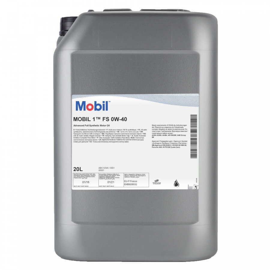 Моторное масло Mobil 1 FS 0W-40 20L