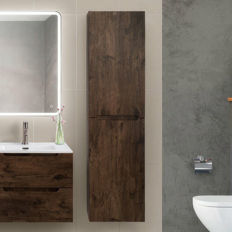 Шкаф-пенал для ванной BelBagno Etna 40 R rovere moro