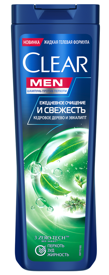 CLEAR Шампунь Ежедневное очищение и свежесть муж 380мл