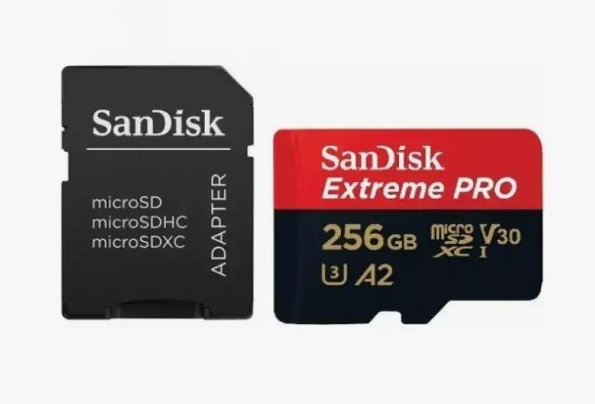 Карта памяти флешка Sandisk Extreme PRO 256Gb micro SD A2 v30 up to 200Mb/s