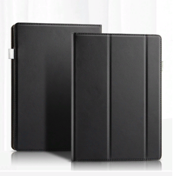 Фирменный чехол бизнес класса MyPads для PocketBook 1040 InkPad X с визитницей и держателем для руки, черный, натуральная кожа Prestige Италия