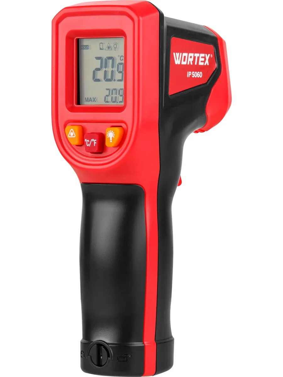 Пирометр Инфракрасный термометр WORTEX IP 5060 -50C.+600C (Регулировка чувствительности 01-10)