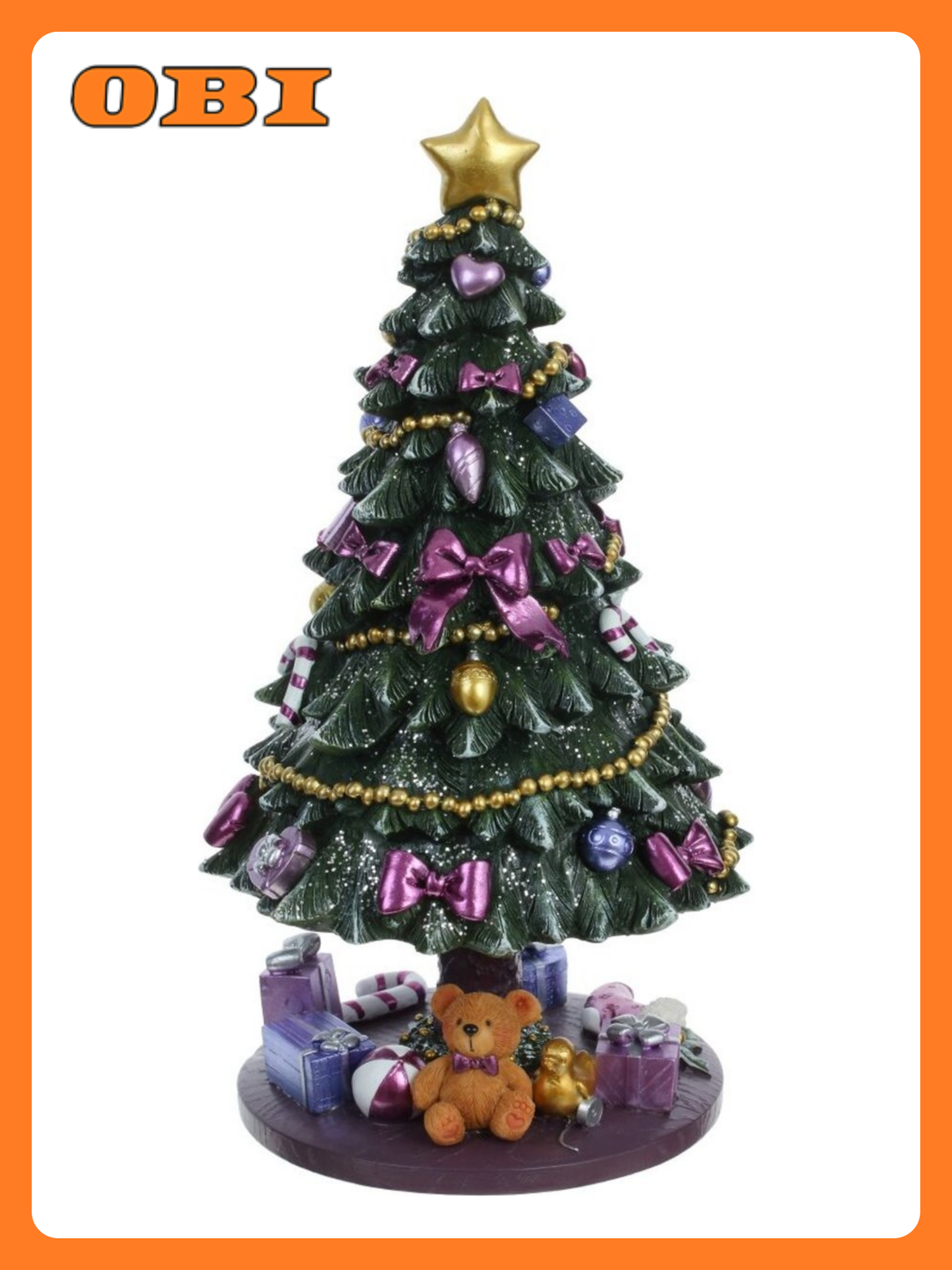 Фигурка декоративная Ёлочка с музыкой и функцией движения L13 W13 H23 см