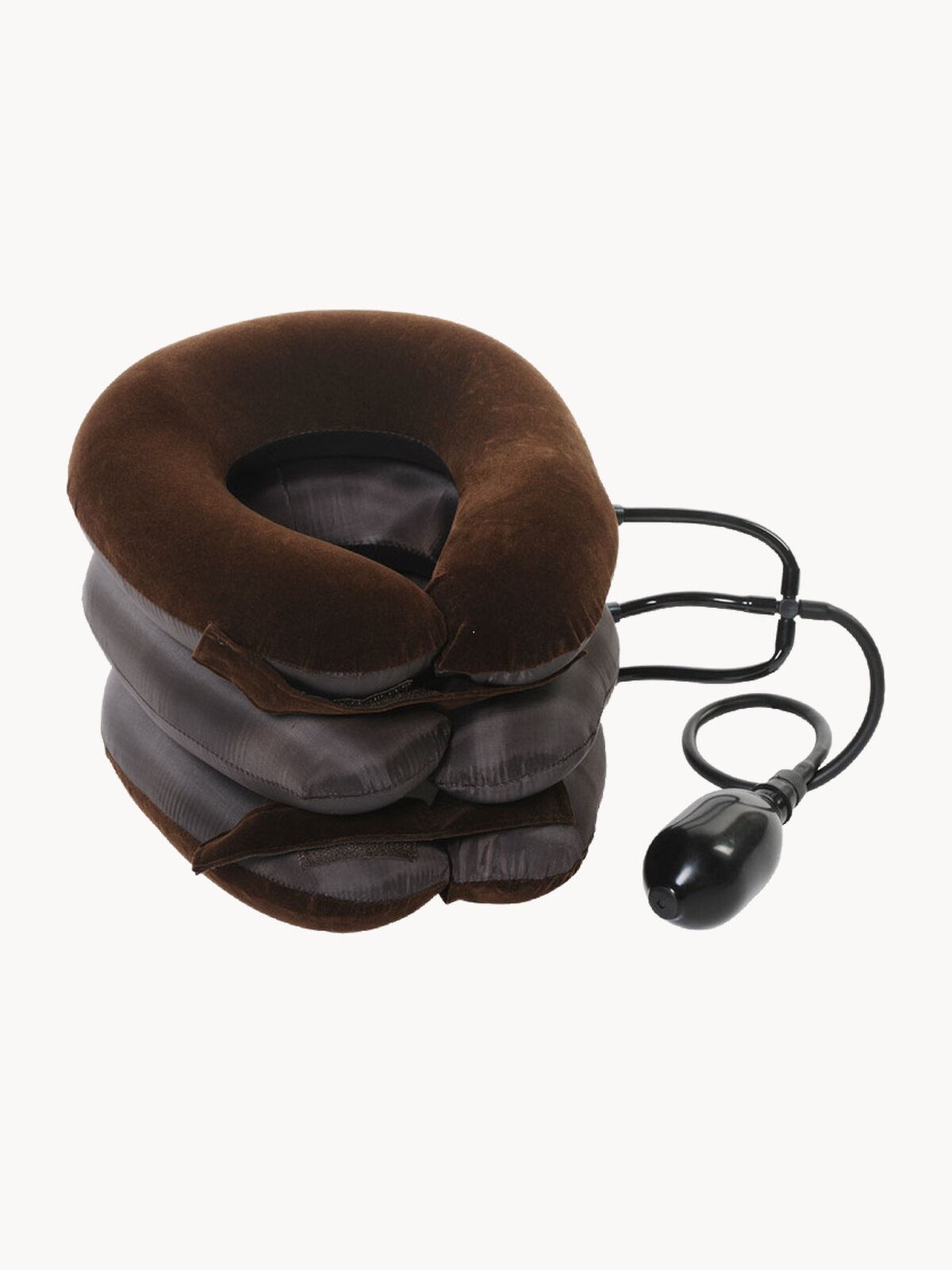 Втягивающий воротник для шеи Lizi, надувной для вытяжении шеи, коричневый