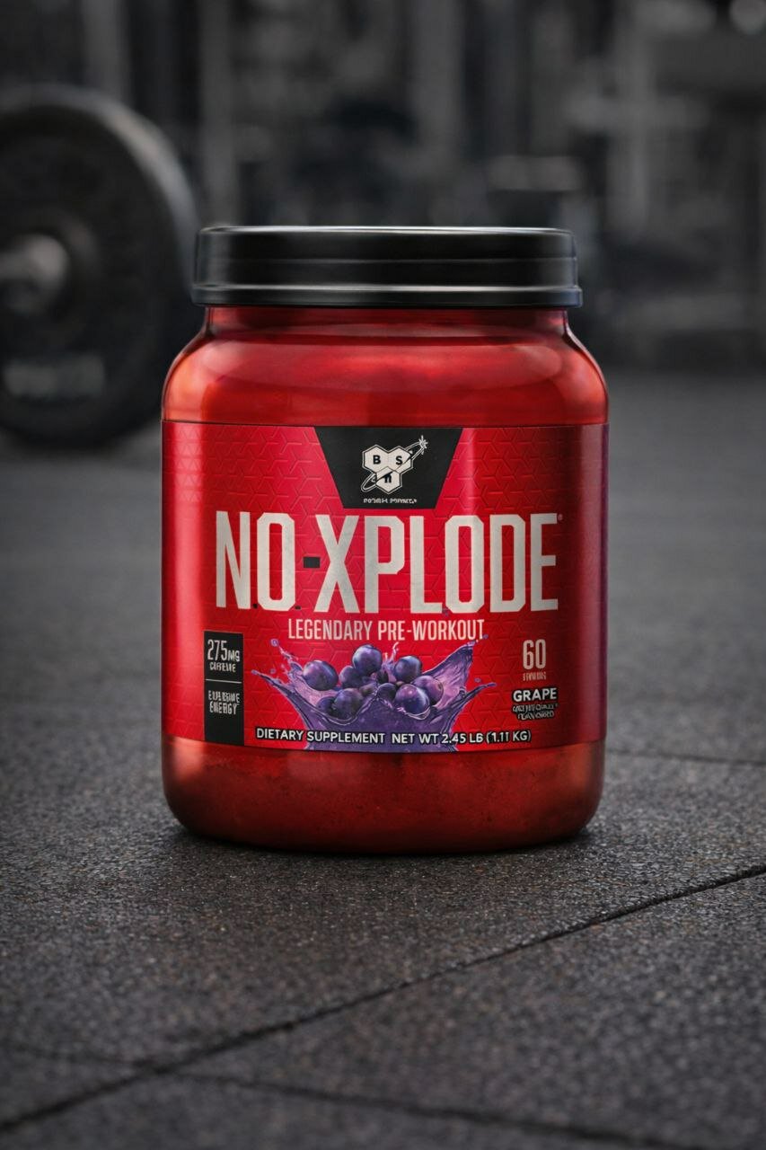 BSN N.O. Xplode — предтренировочный комплекс, Grape, 60 порций