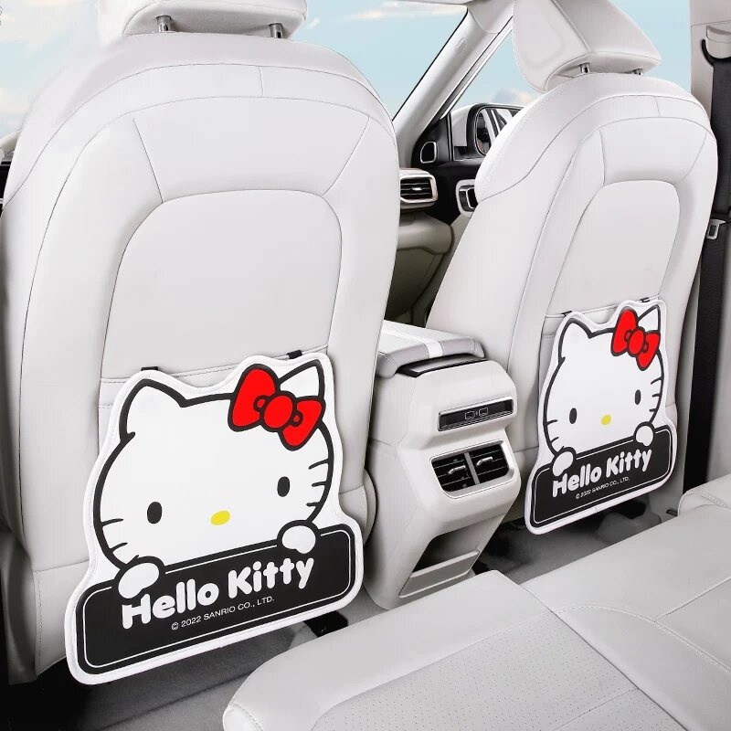 Двойной белый чехол для сиденья автомобиля Hello Kitty с усиленной защитой