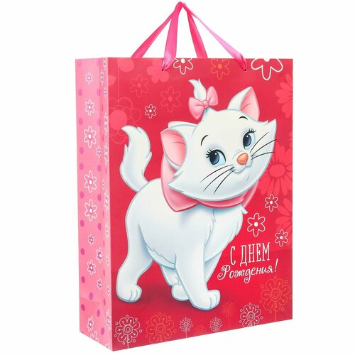 Пакет ламинированный вертикальный "С Днем рождения, чудесная девочка!", Коты аристократы, 31 х 40 х 11 см