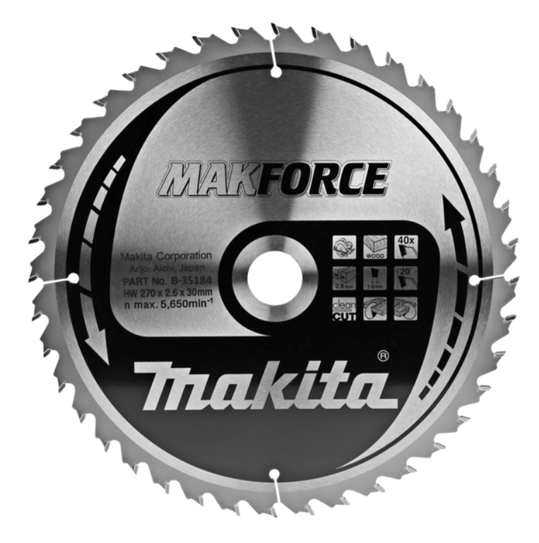 фото Диск пильный MAKITA для дерева MAKFORCE, 270x30x1.6x40T