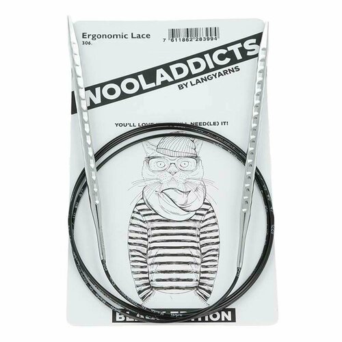 спицы круговые супергладкие wooladdicts ergonomic lace 2 25 40 см латунь пластик серебристый Спицы вязальные Lang Yarns Wooladdicts Ergonomic Lace №2.75, круговые, супергладкие, 80 см, 1 набор