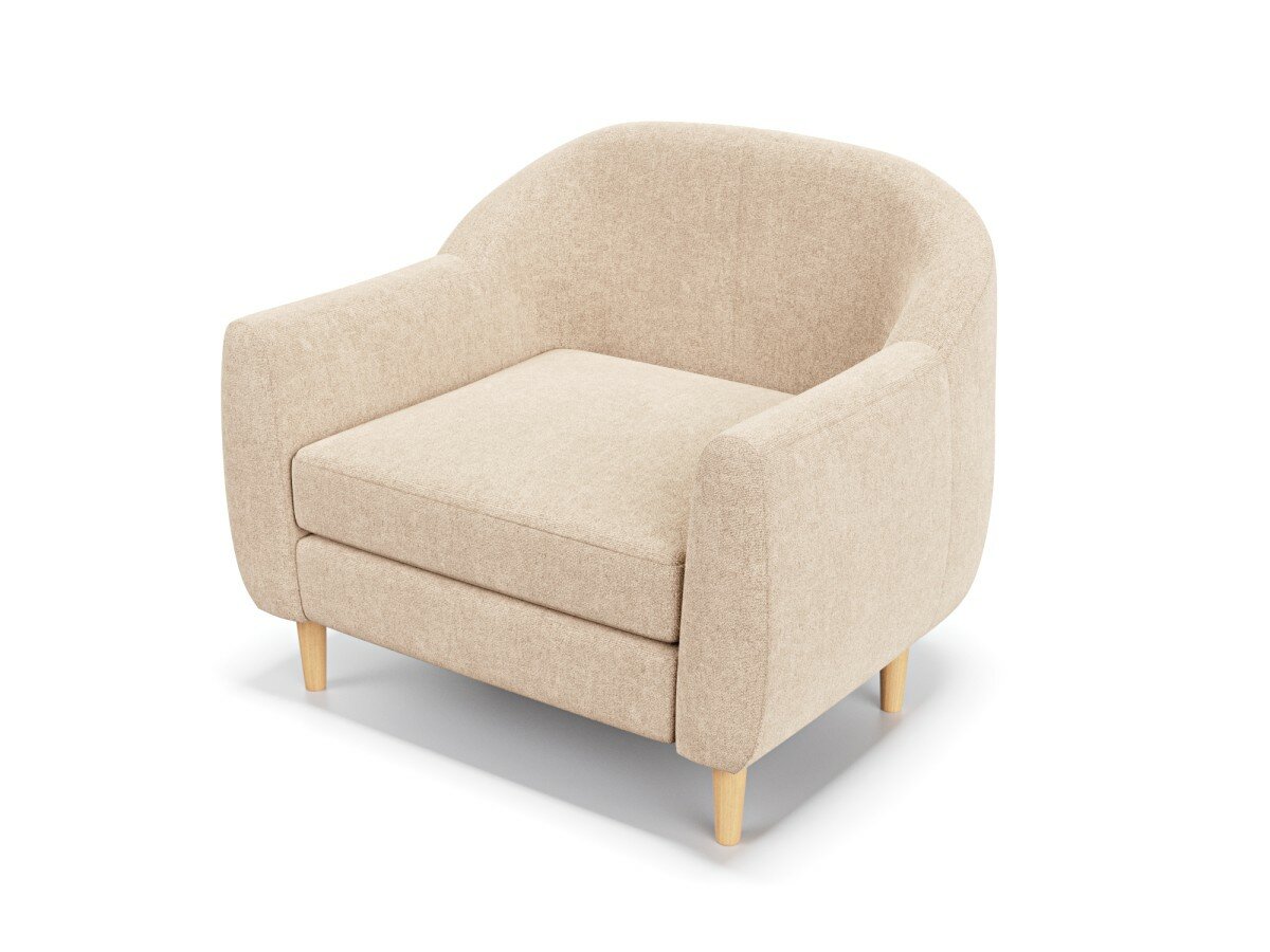 Дизайнерское мягкое кресло Soft Element Орак Denim, массив дерева, букле, современный стиль скандинавский лофт, в гостиную