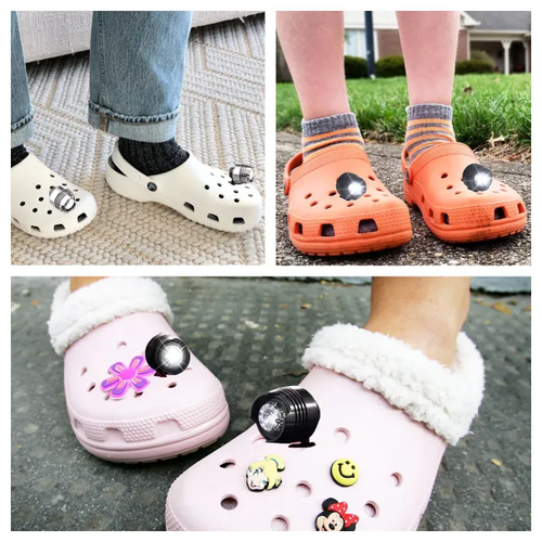 фото Фонари jibbitz для обуви crocs, фонарики для кроксов, белые 2 шт comfiamo