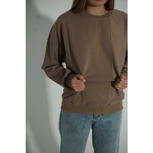 фото Лонгслив tyon, размер l, бежевый, коричневый