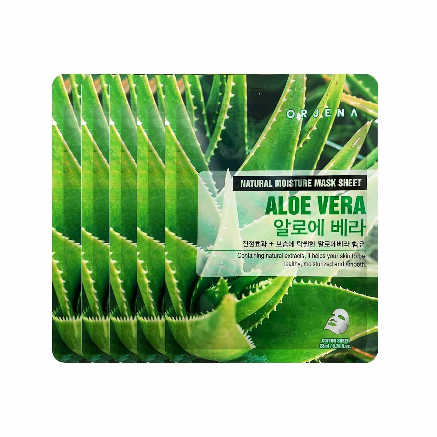 ORJENA Тканевая маска для лица с экстрактом алоэ Natural Moisture Mask Sheet Aloe Vera (5 шт)