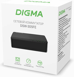 Коммутатор Digma DSW-305FE 5x100Mb неуправляемый