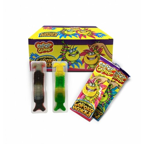 Мармелад Crazy Gummy Мармеладная Сороконожка 15 гр 36 шт. (упаковка)