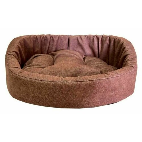 HOMEPET Диванчик-лежак для домашних животных Микровелюр Leather №2, мокка, 49 см х 43 см х 17 см