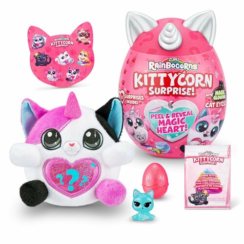 фото Игровой набор rainbocorns сюрприз в яйце kittycorn surprise плюшевый котенок, мини питомец, наклейки, слайм, в ассортименте