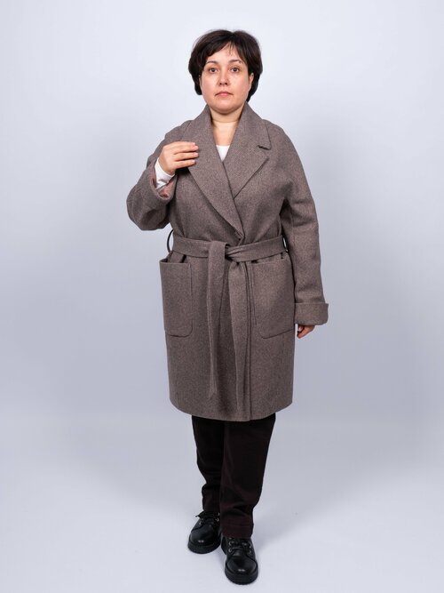 Пальто , размер 52, коричневый