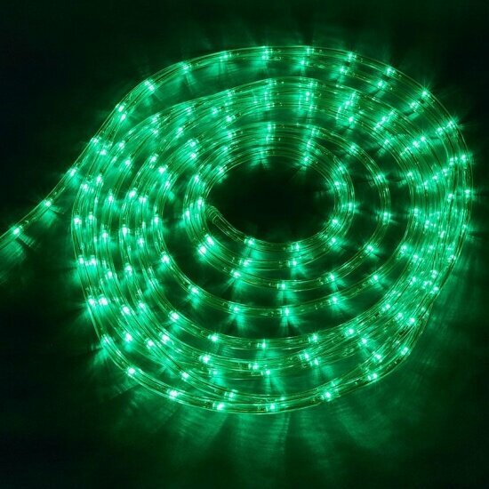 Светодиодная гирлянда UNIEL ULD-D50 8M/С08 IP44 GREEN Дюралайт 8м. С контроллером. Зеленый свет. Провод белый UL-00008570