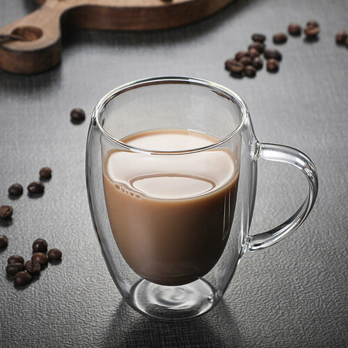 Кружка с двойными стенками KIMBERLY 7548983 термостойкая (овальная ручка), 350 мл