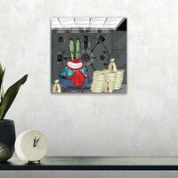 Картина на холсте 60x60 Альянс Лес "Мистер крабс, деньги, сейф" на подрамнике / интерьер/ декор