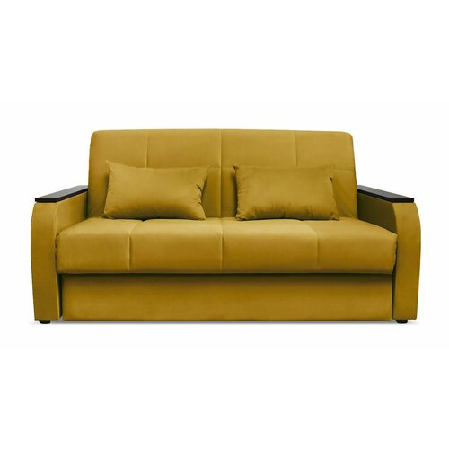 Диван-кровать Ah! Divan (АхДиван) Креско М 165х103х87 см со съемным чехлом, механизм аккордеон, горчичный, велюр