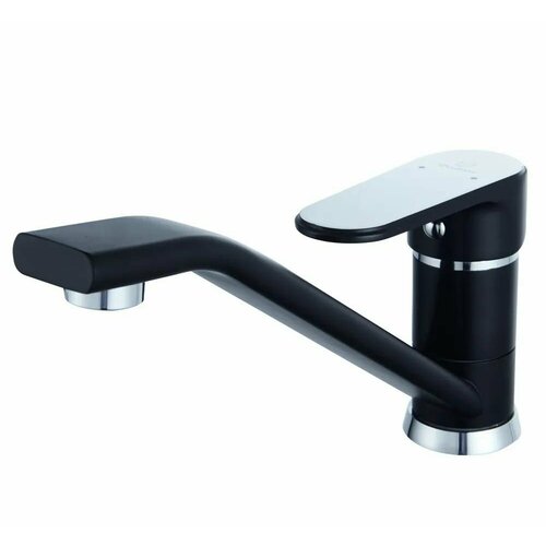 Смеситель для кухни Diadonna с длинным изливом, картридж 35 мм, чёрный с хромом