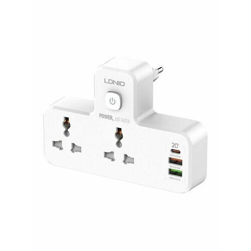 Сетевое зарядное устройство с подсветкой переходник ldnio z4 universal plug для розеток