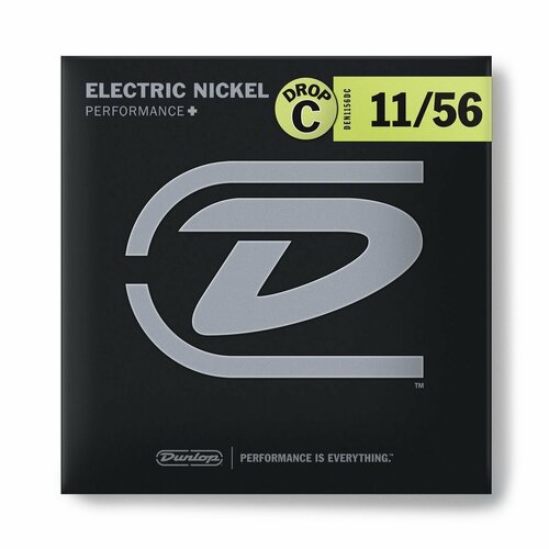 Dunlop Electric Nickel Performance+ DEN1156DC струны для электрогитары, DROP C, никель 11-56 цепь11 bbb powerline 11 speed 114 links nickel nickel bch 112