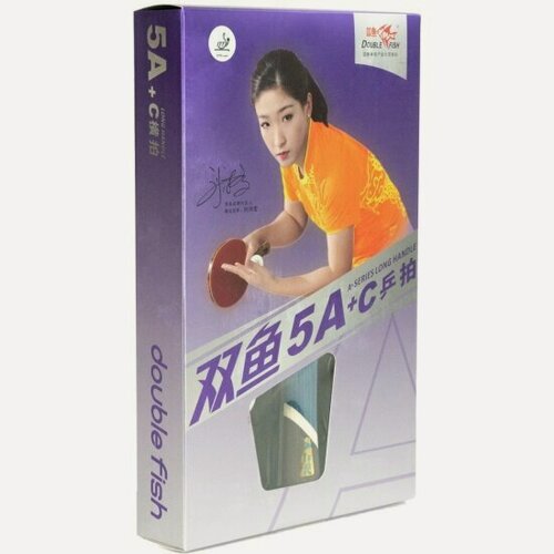 Изображение товара Ракетка для настольного тенниса Double Fish , 5A+C, для продвин, ITTF Appr, накл. 2,1 мм, конич. ручка+ 2 мяча V40+мм