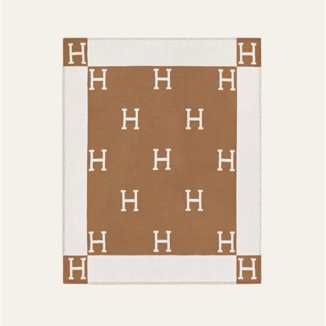 фото Плед в стиле Hermes Бежевый