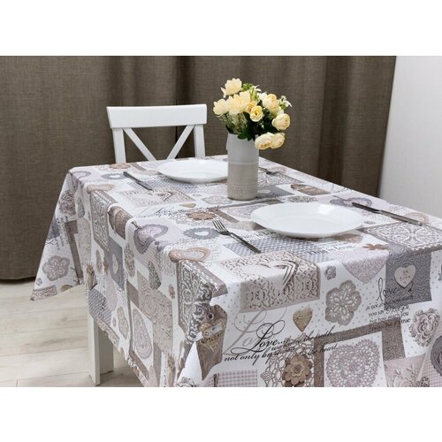 Скатерть Клеенка на стол Colombo Future Это Любовь 140x100 см бежевая 606.2