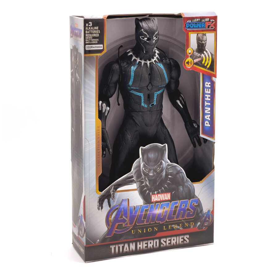 Фигурка Мстители / Чёрная Пантера, Black Panther / игрушка для мальчика / световые и звуковые эффекты, 30 см.