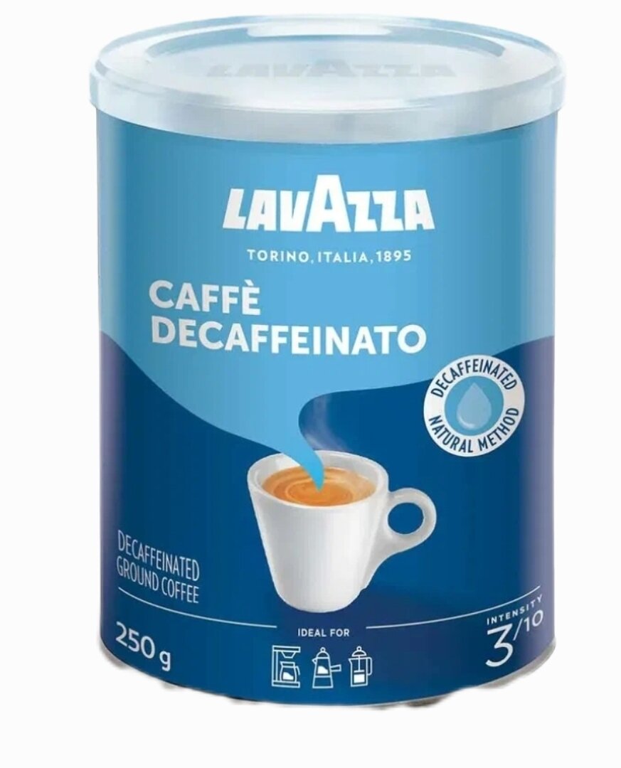 Кофе молотый Lavazza Caffe Decaffeinato жестяная банка, 250 г, банка