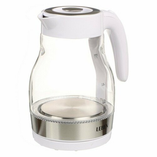 Чайник электр 17л 2200Вт стекло белый пластик Leben 332900₽