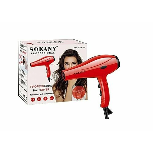 Фен для волос SOKANY SK-174 мощный фен для волос sk 2226 3000вт 2 насадки в комплекте 2 режима скорости быстрый процесс сушки зеленый