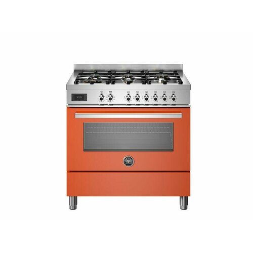 PRO96L1EART Варочный центр Bertazzoni 6 газовых конфорок и многофункциональный электрический шкаф 90 см Оранжевый глянец 55590000₽