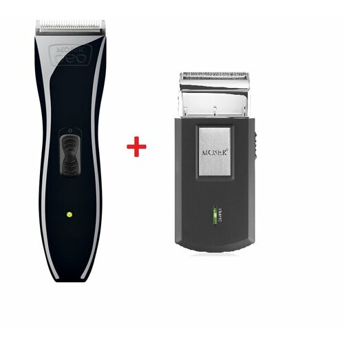 Набор Combo Moser машинка для стрижки волос Neo Black и электробритва шейвер Moser Shaver Mobile в подарок пеньюар Moser 1990000₽
