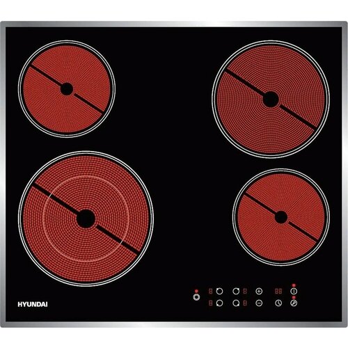 Электрическая варочная панель Hyundai HHE 6485 IX Hi-Light независимая черный 1823700₽