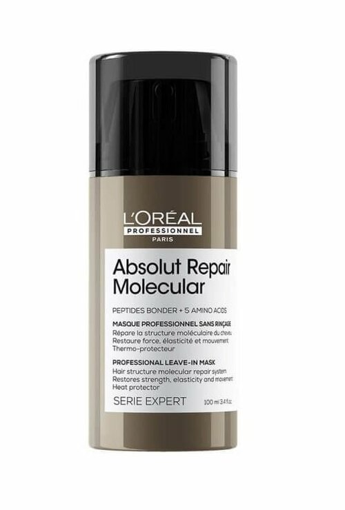 LOREAL Absolut Repair Molecular Профессиональная несмываемая маска для молекулярного восстановления волос, 100 мл