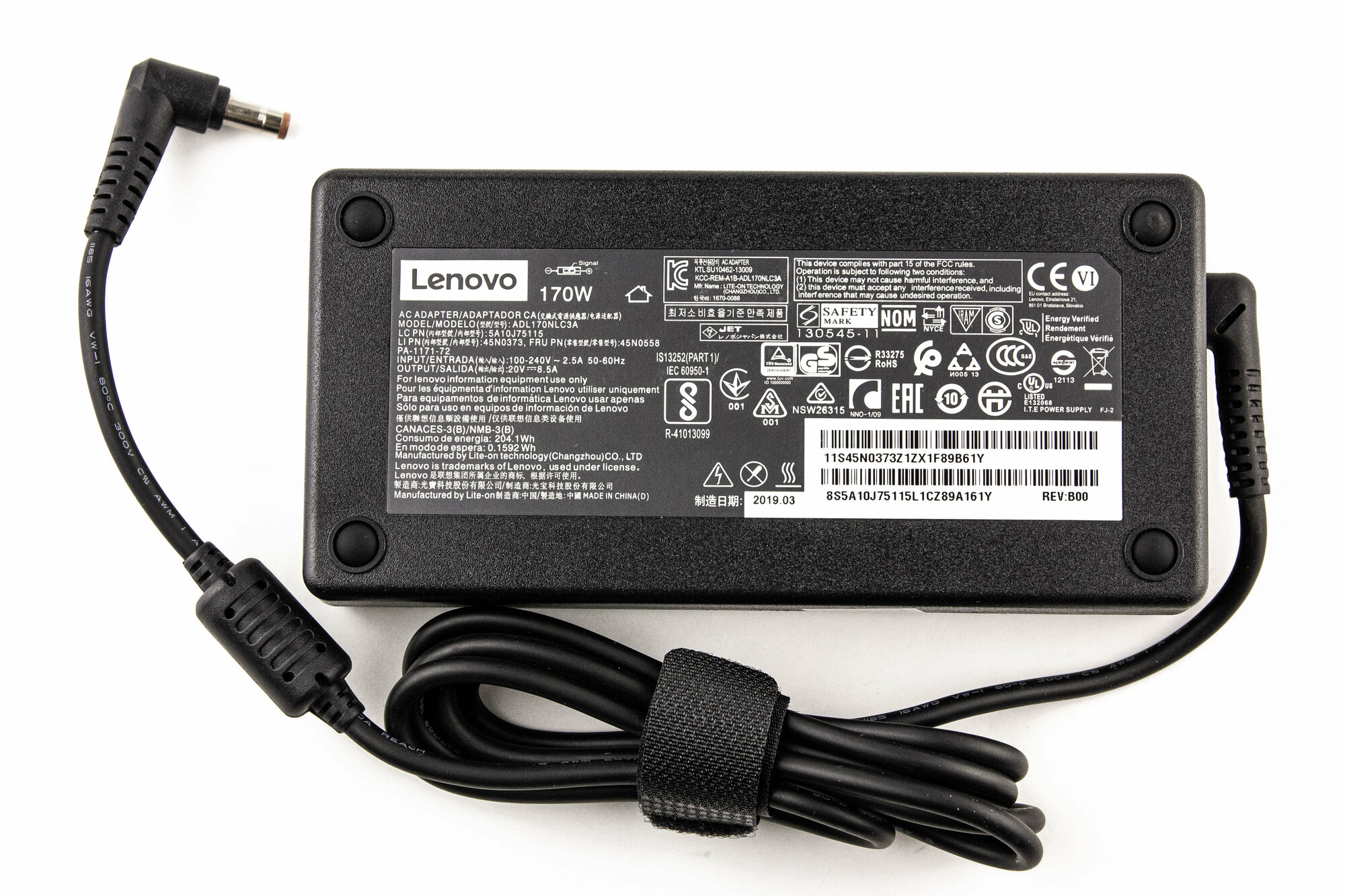 Блок питания для ноутбука Lenovo 20V 8.5A (5.5x2.5) 170W ORG