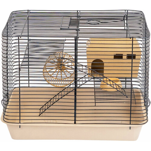 Клетка для мелких грызунов Дарэленд Тимка 2 укомплектованная 2 этажа бежевая 38 х 26 х 30 см (1 шт)