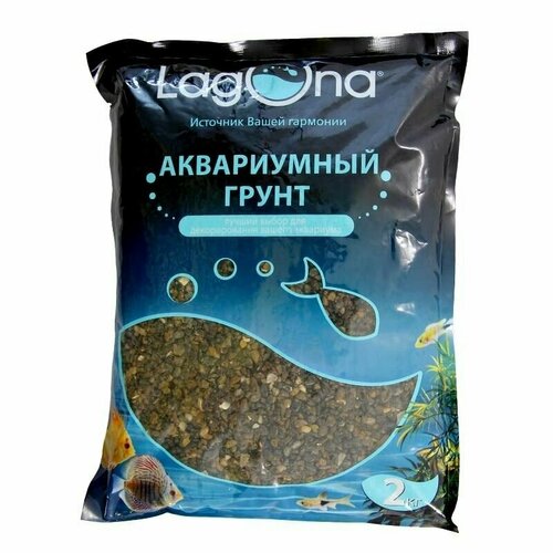 Грунт для аквариума Laguna галька речная темно-коричневый меланж 3-5 мм 2 кг 1061₽