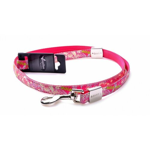 Papillon нейлоновый поводок с рисунком, розовый, Reflective nylon lead, colour pink (1 см)