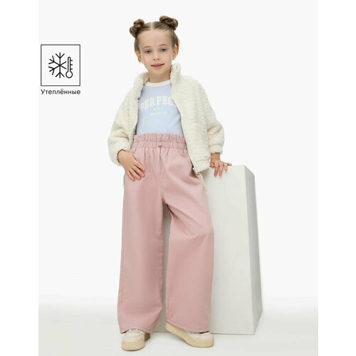 фото Брюки gloria jeans, размер 5-6л/116 (30), розовый, белый