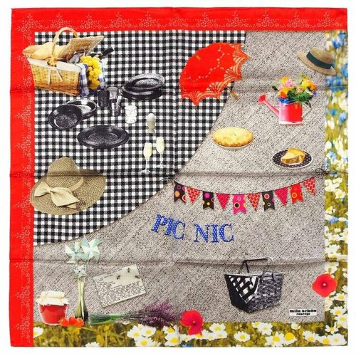 Платок Mila Schon, 90х90 см, серый